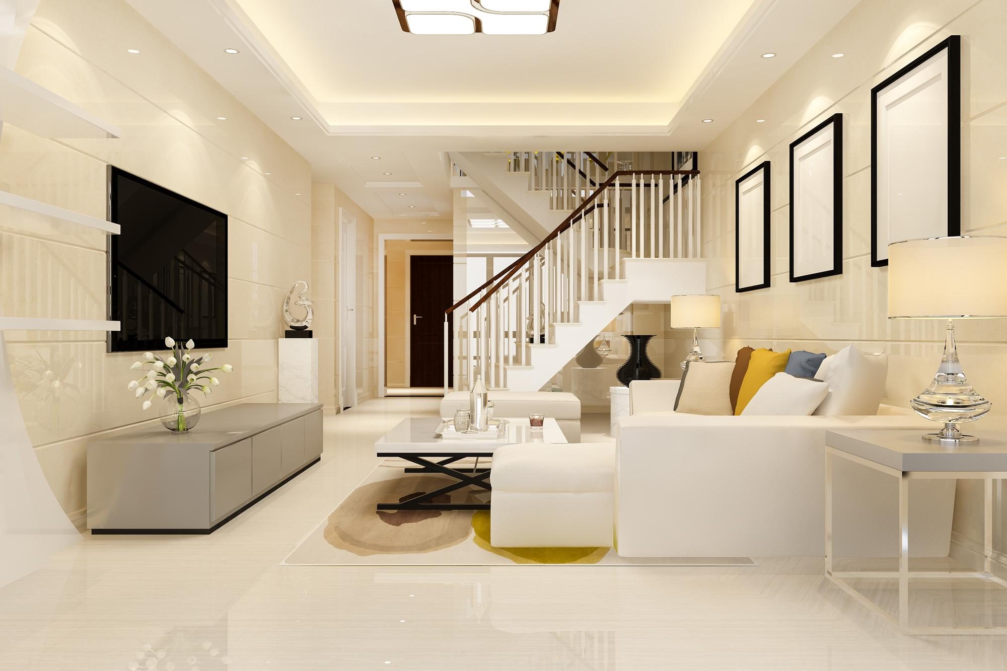 3d-rendering-white-wood-living-room-near-bedroom-upstair Residential Interior Designers for Modern & Elegant Homes